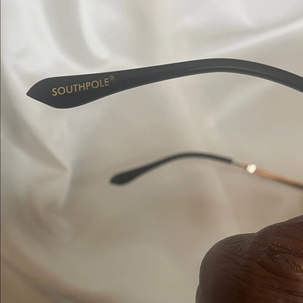 South Pole Gold Frame Sunglasses with Brown Lenses and Black Temple Tips